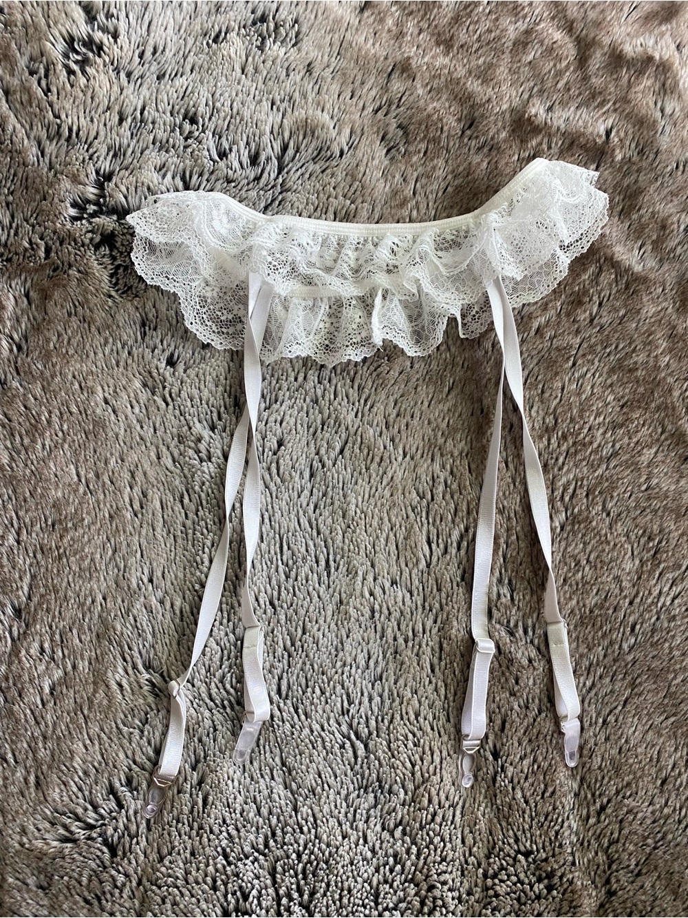 White Lace Garter Belt with Adjustable Straps